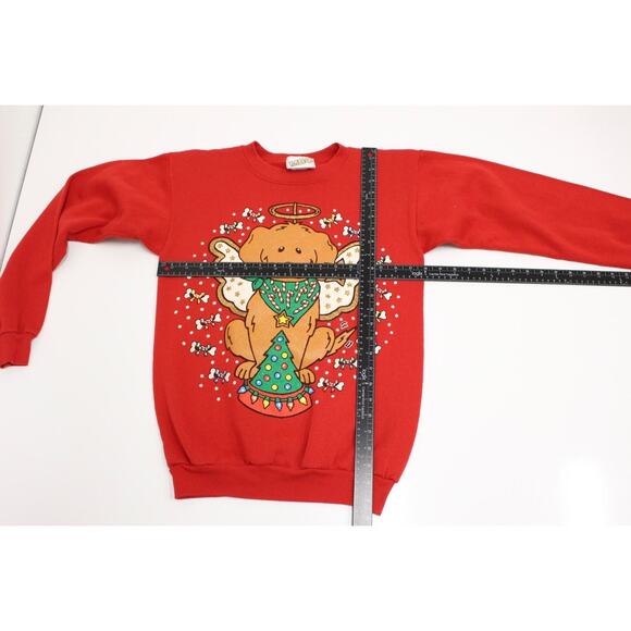 Vintage Puppy Dog Angel Christmas Sweatshirt Medium - Picture 5 of 7
